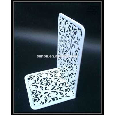 Office Ornamental Engraving Metal Book Stand Bookends