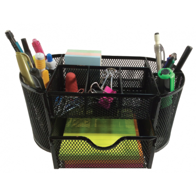 Multifunction Metal Mesh Office Desk Organizer / Stationery Holder